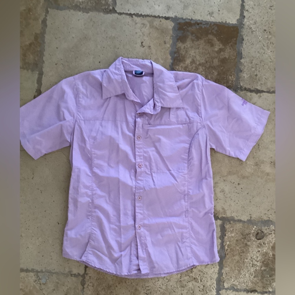 The NorthFace button down women’s top-front chest zip pocket-SZ L